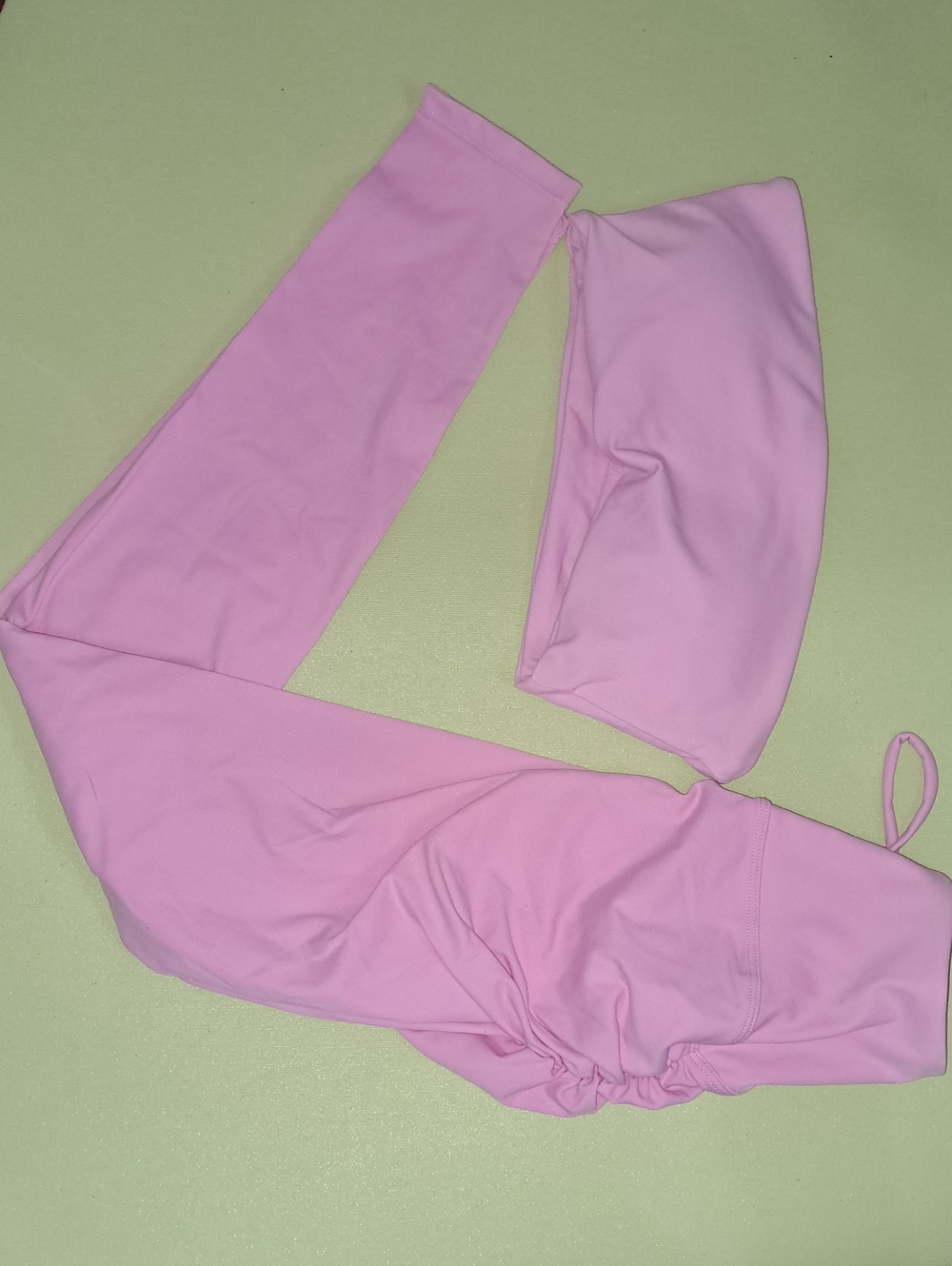 Pink Drawstring RearLeggings And Strapless Bra Top
